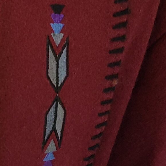 MIDWESTERN GARMENT CO VINTAGE  90'S RED SOUTHWESTERN BLAZER (SMALL) - Picture 9 of 9